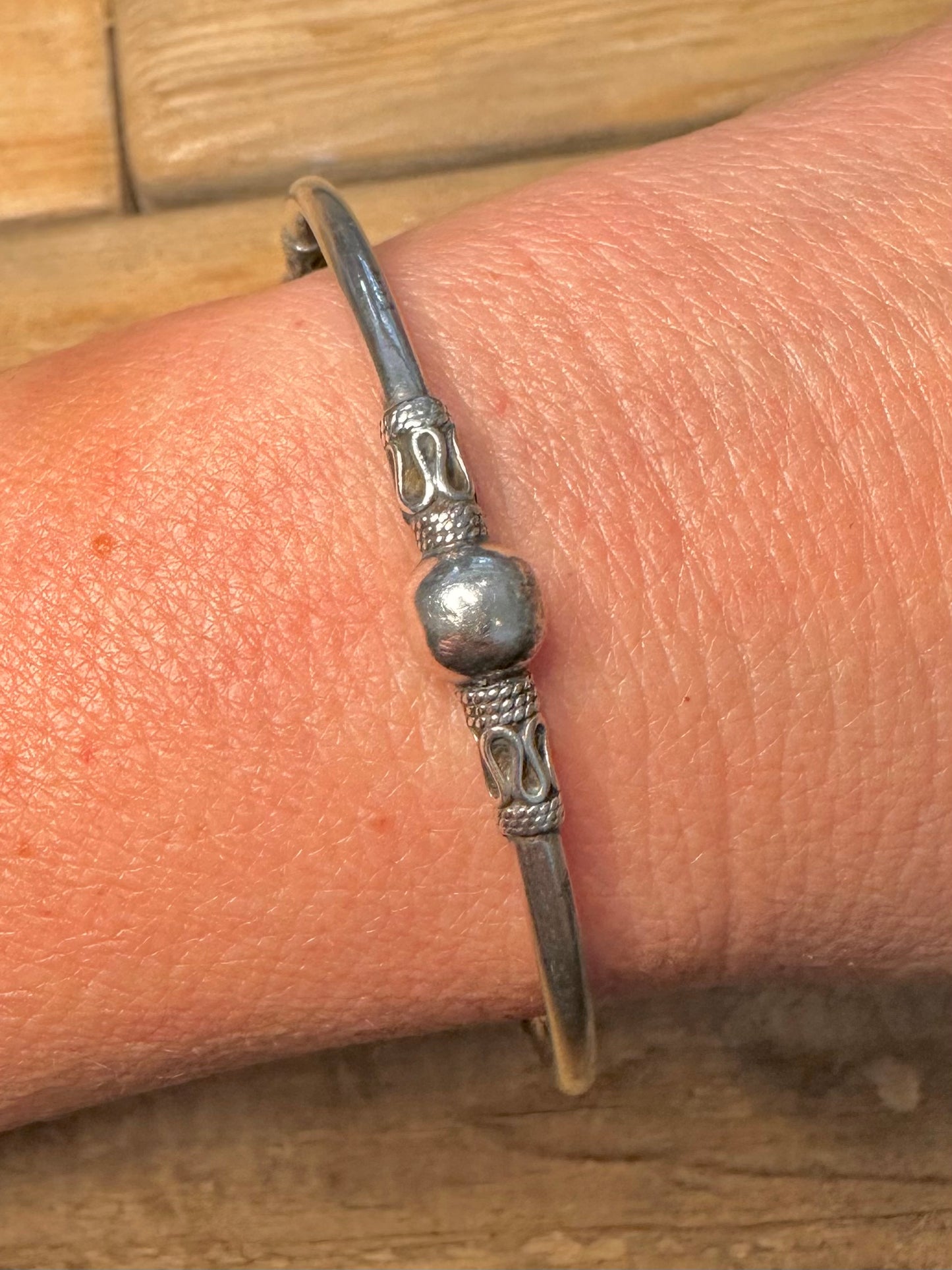 Vintage Tribal Boho 925 Silver Bangle