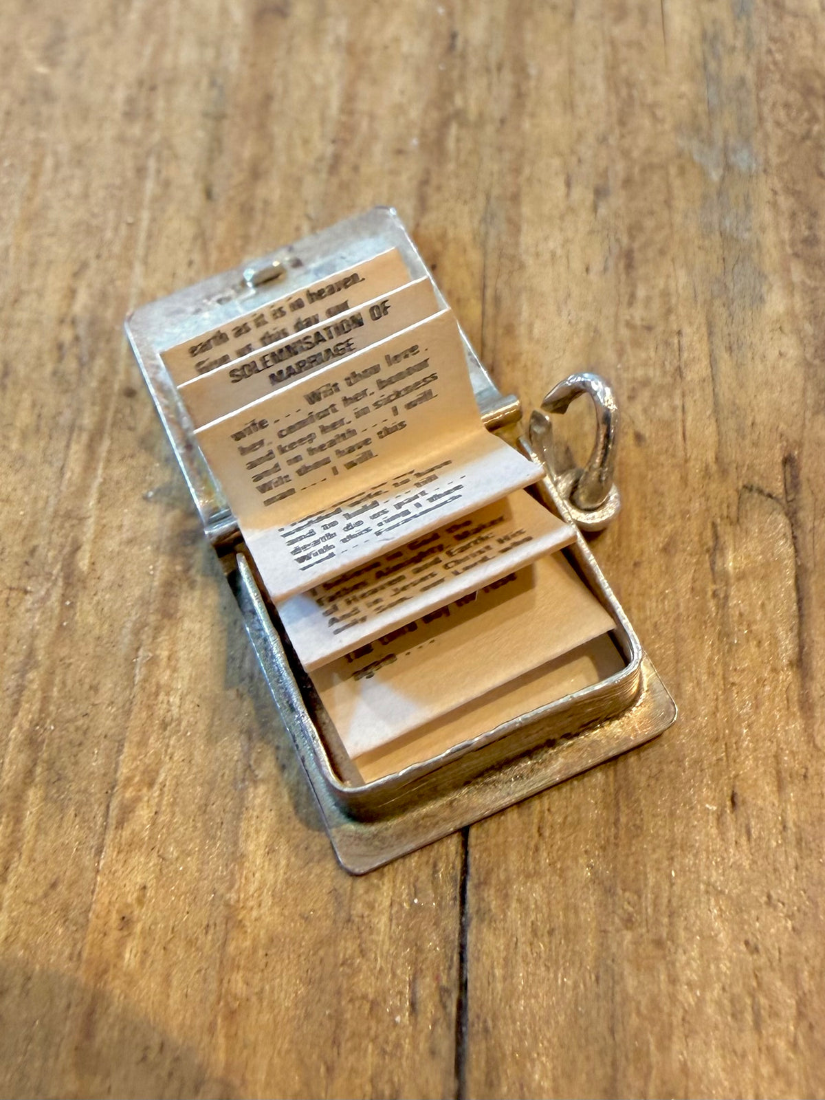 Bible with Paper Inside Charm 925 Sterling Silver Pendant
