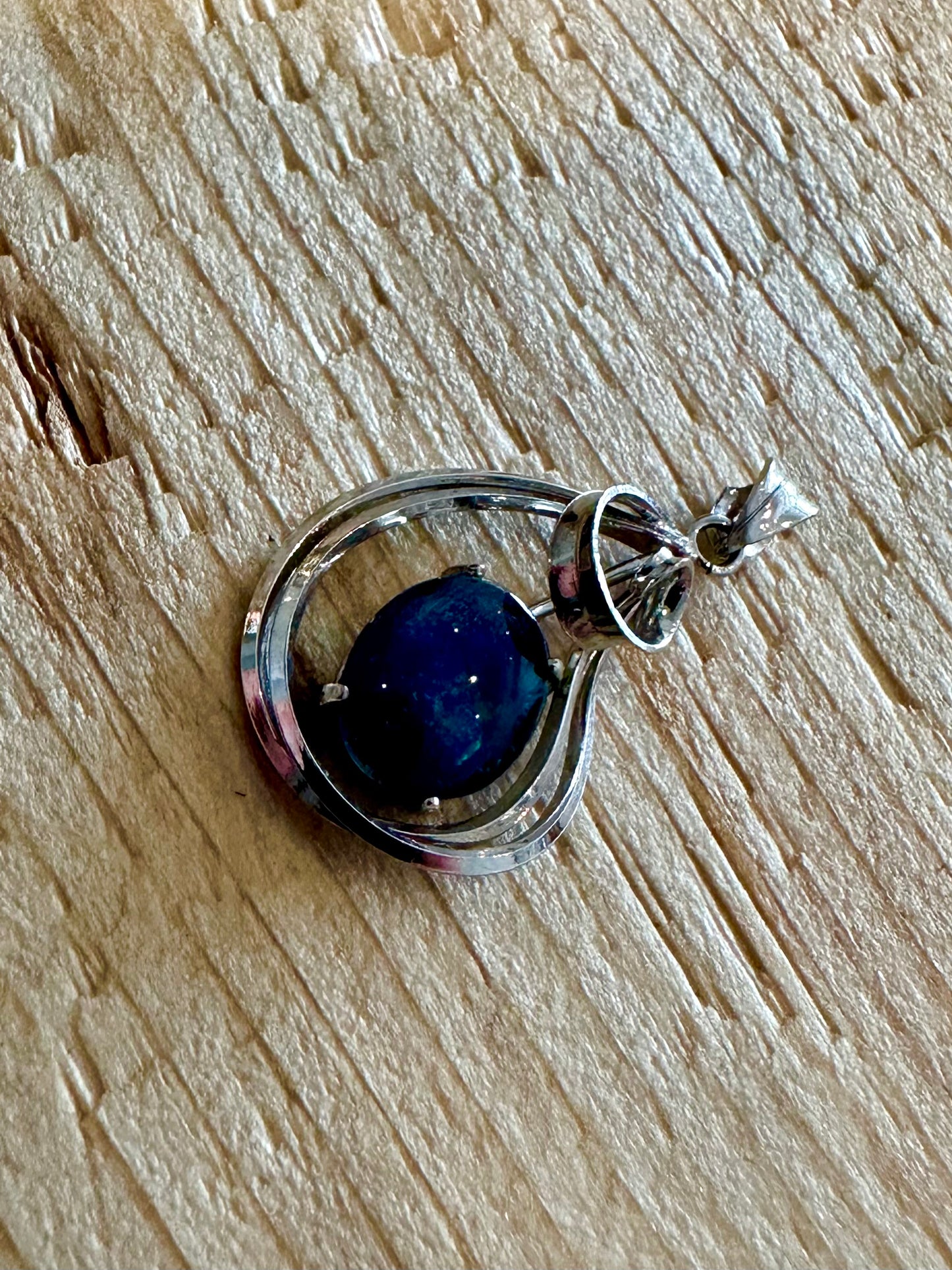 Modern Dark Opalite 925 Silver Pendant