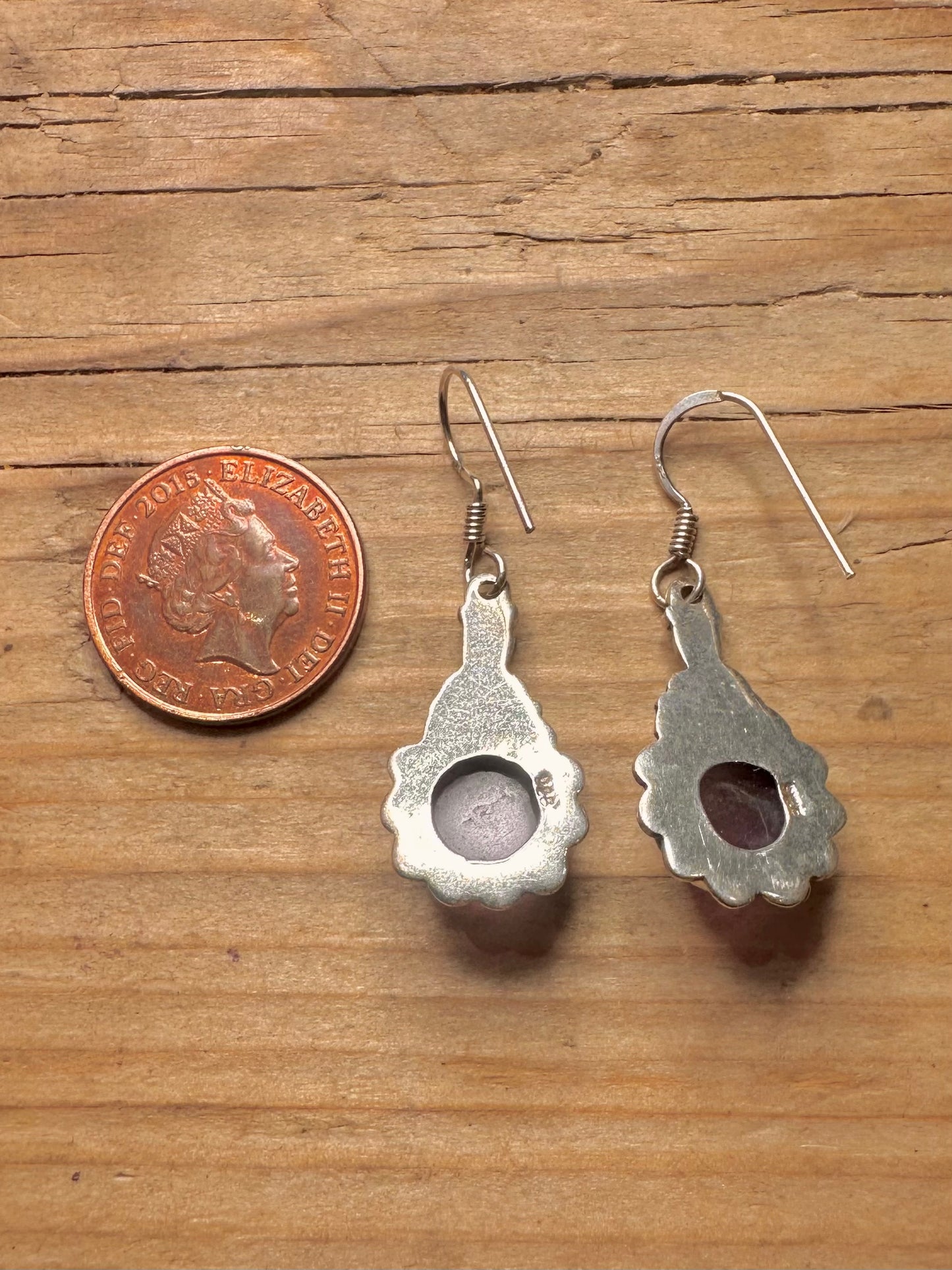 Vintage Lila Amethyst Boho 925 Sterling Silber Ohrringe