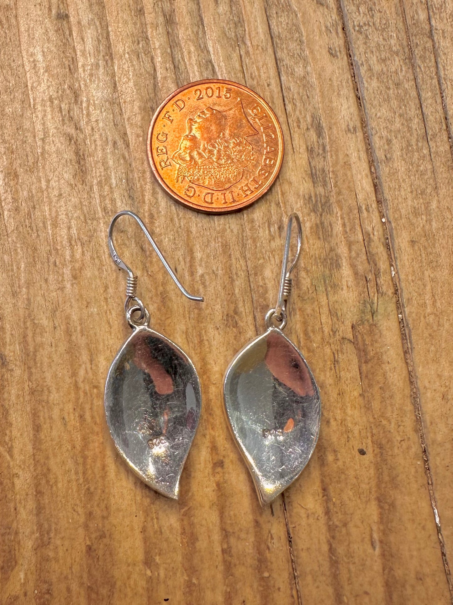 Mother of Pearl Leaf 925 Sterling Silver Earrings