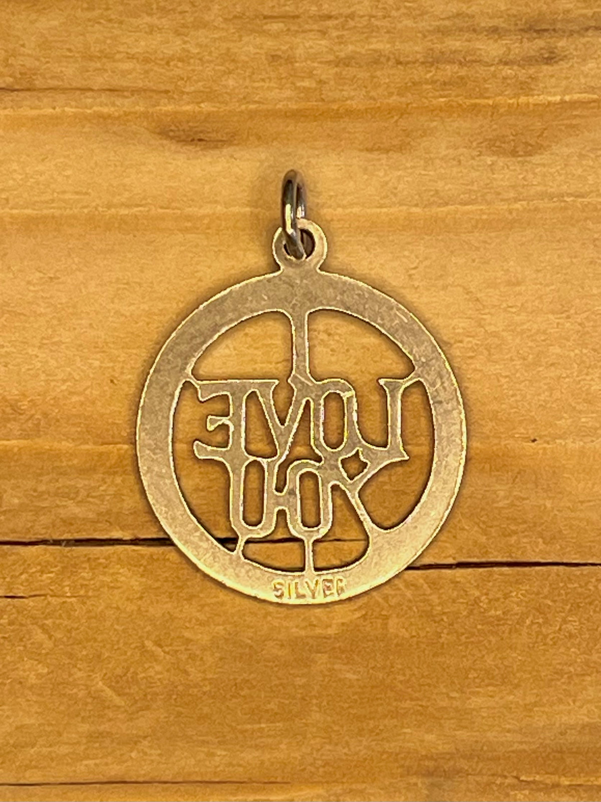 ‘I Love You’ Circle 925 Sterling Silver Pendant