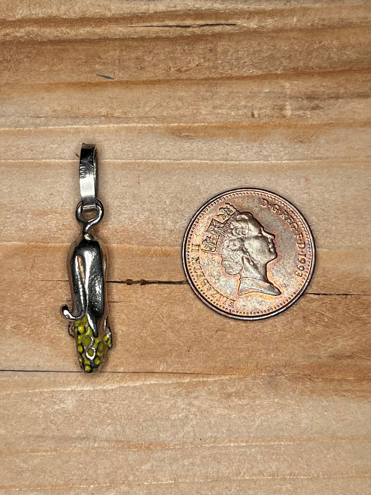Small Corn 925 Sterling Silver 800 Silver Loop Pendant