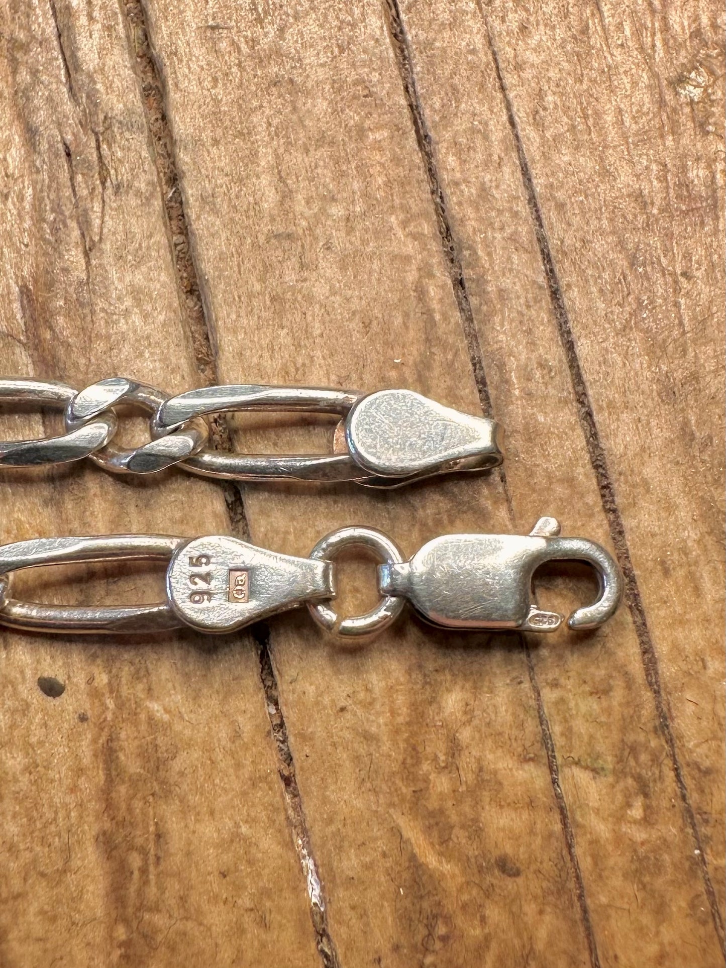 Figaro Chain 925 Sterling Silver 7 inch Bracelet