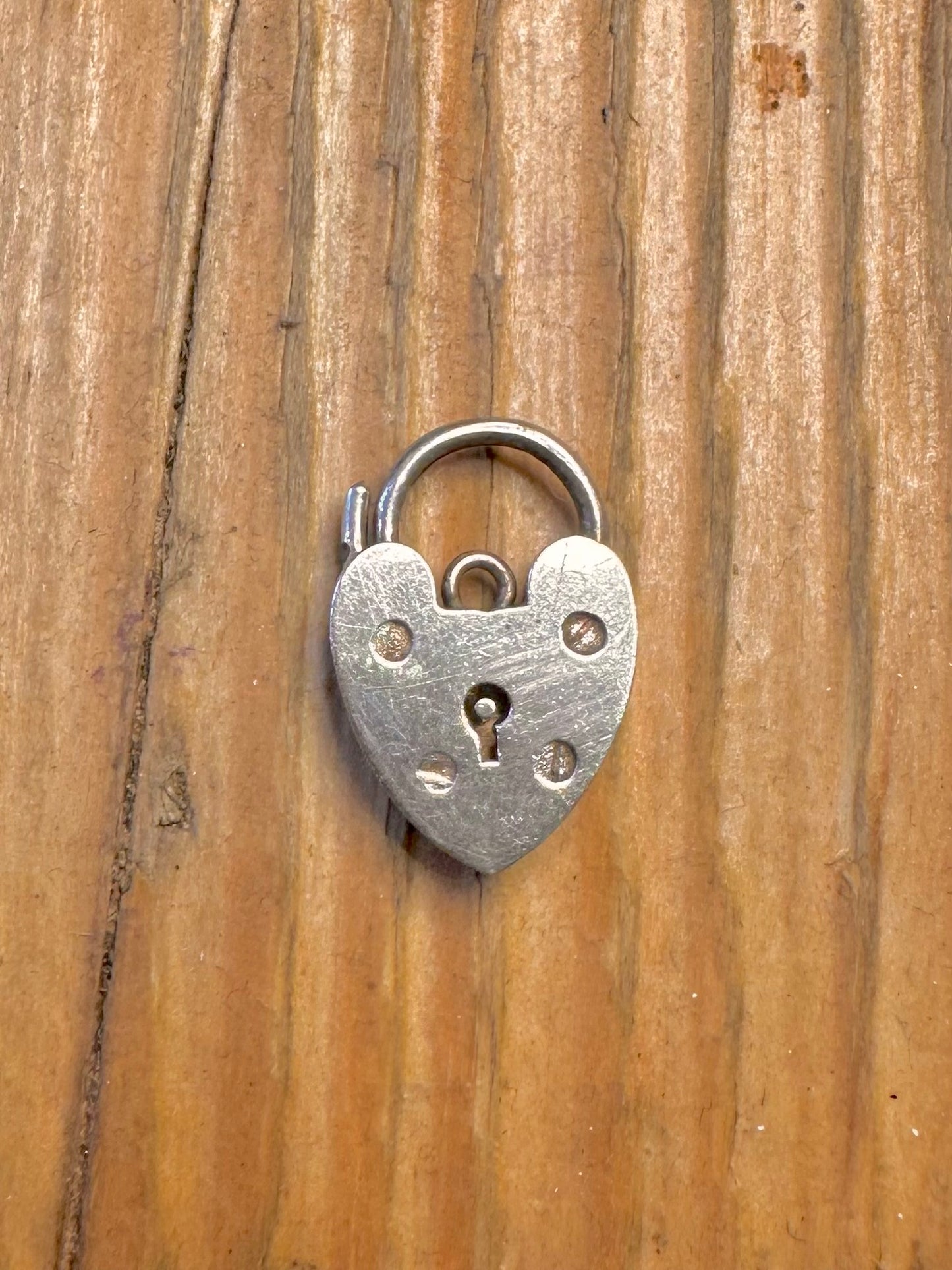 Heart 1977 Padlock Hallmarked 925 Sterling Silver Charm Pendant