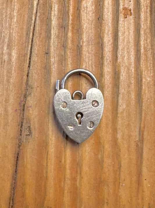 Heart 1977 Padlock Hallmarked 925 Sterling Silver Charm Pendant