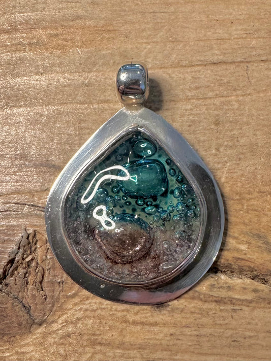 Modern Glass Bubble 925 Silver Pendant