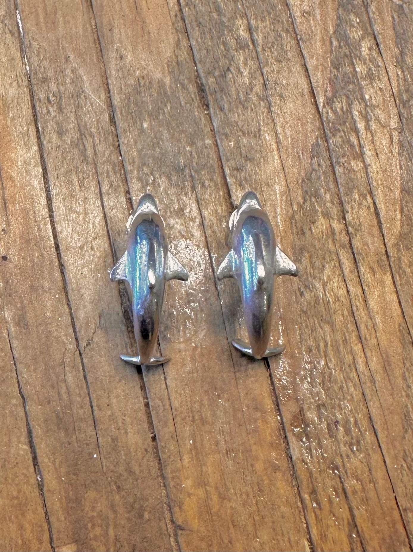 Dolphin Curved Studs 925 Sterling Silver Earrings