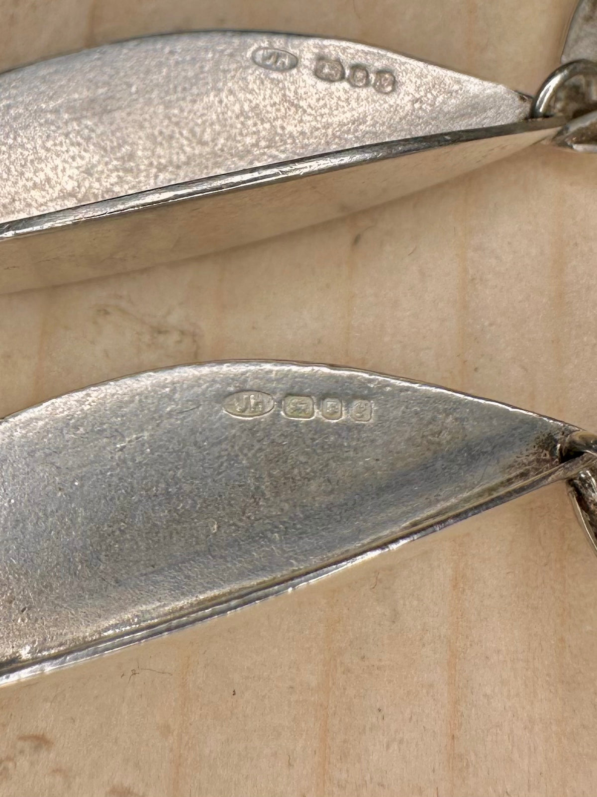 Modernist 1998 Long Drop Maker UH Hallmarked 925 Sterling Silver Earrings
