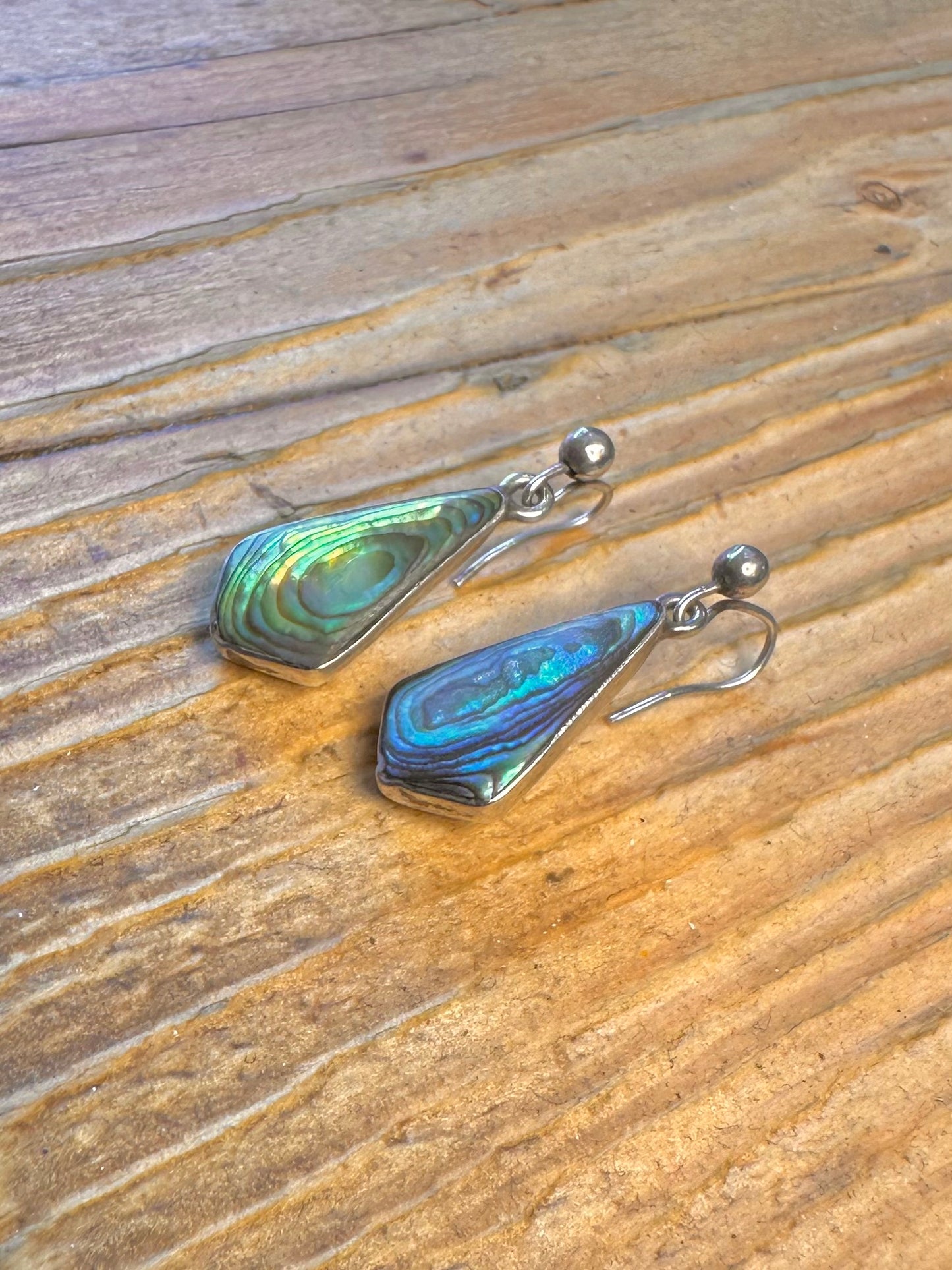 Abalone Dangle 925 Sterling Silver Earrings
