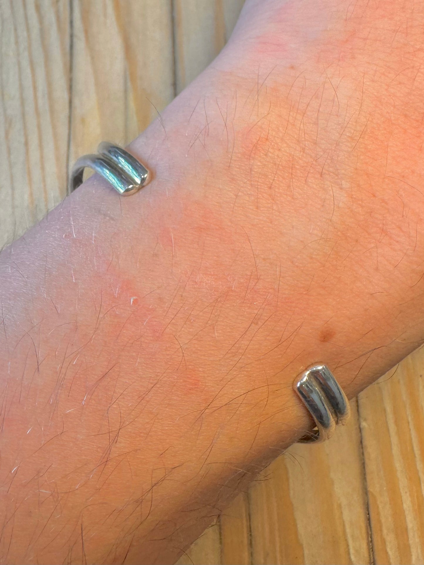 Vintage Turquoise Native American Maker WW 925 Silver Cuff Bangle