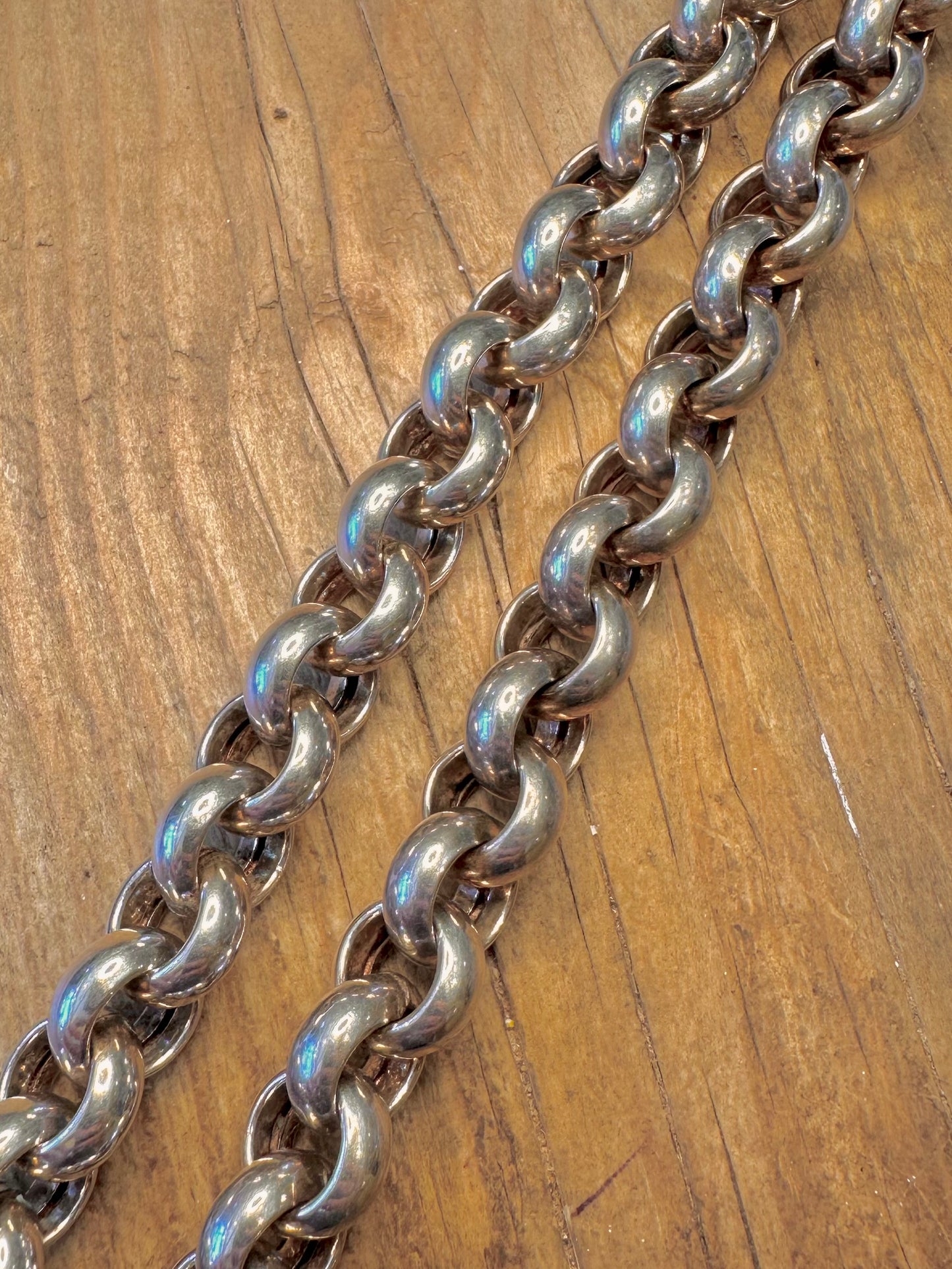 Chunky Belcher Chain Large Clasp 925 Sterling Silver 19.5 inch Necklace