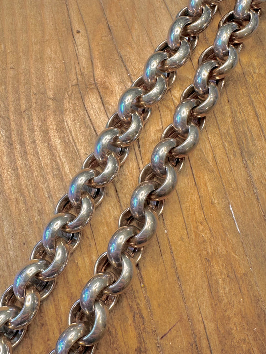 Chunky Belcher Chain Large Clasp 925 Sterling Silver 19.5 inch Necklace