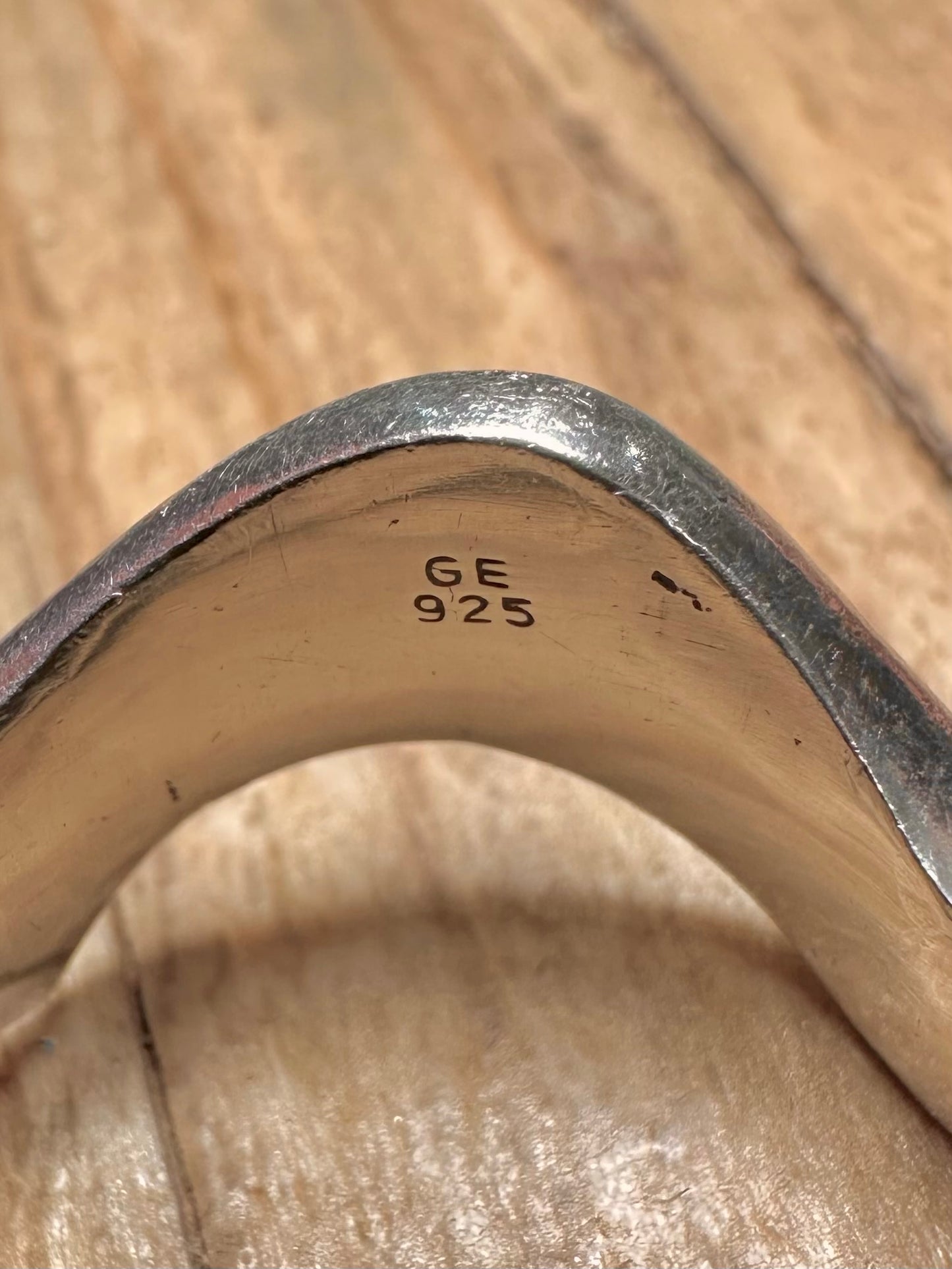 Abstract Chunky Amethyst Wavy 925 Sterling Silver Size O Ring