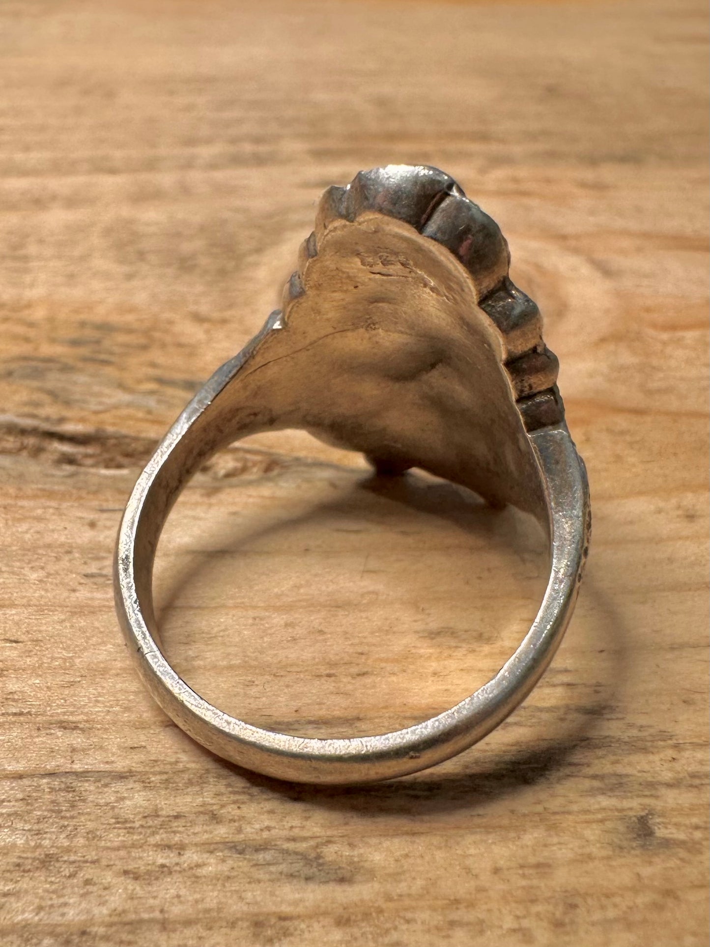 Vintage Native American Head 925 Silver Size U1/2 Ring