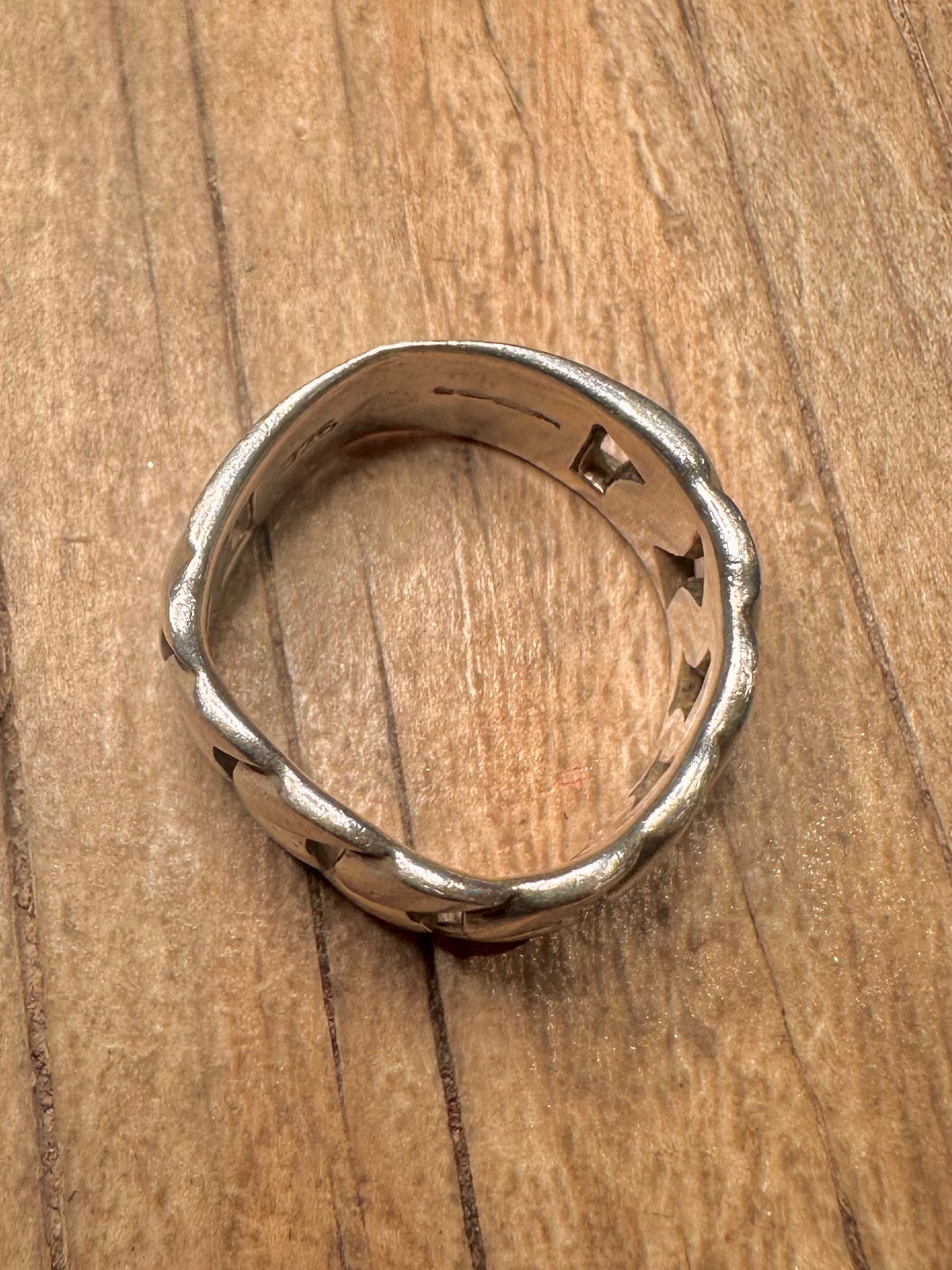 Vintage Cable Chain 925 Sterling Silver Size Q1/2 Ring