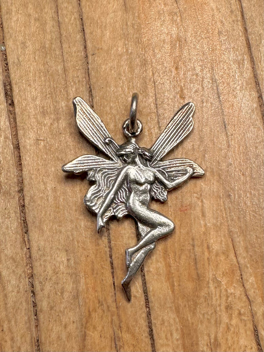 Vintage Fairy 925 Sterling Silver Pendant
