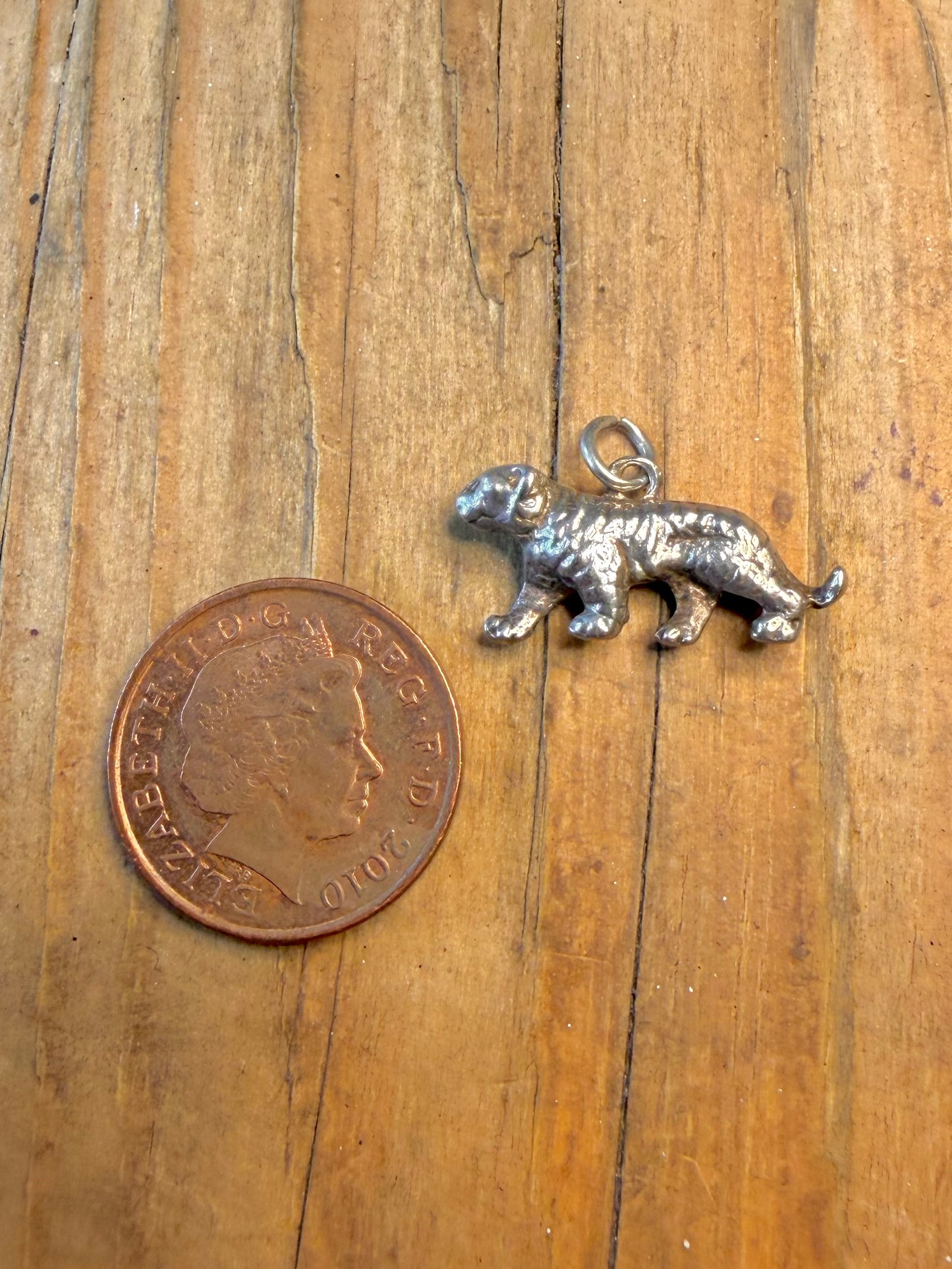 Tiger Charm 925 Sterling Silver Pendant