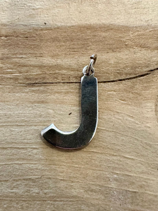 Vintage J Letter 925 Silver Pendant