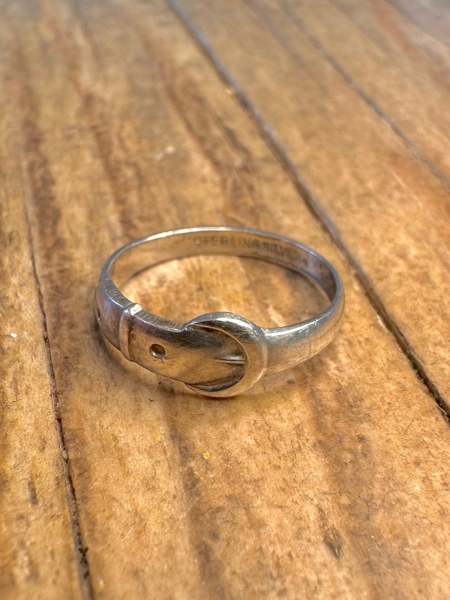 Buckle 925 Sterling Silver Size E Ring