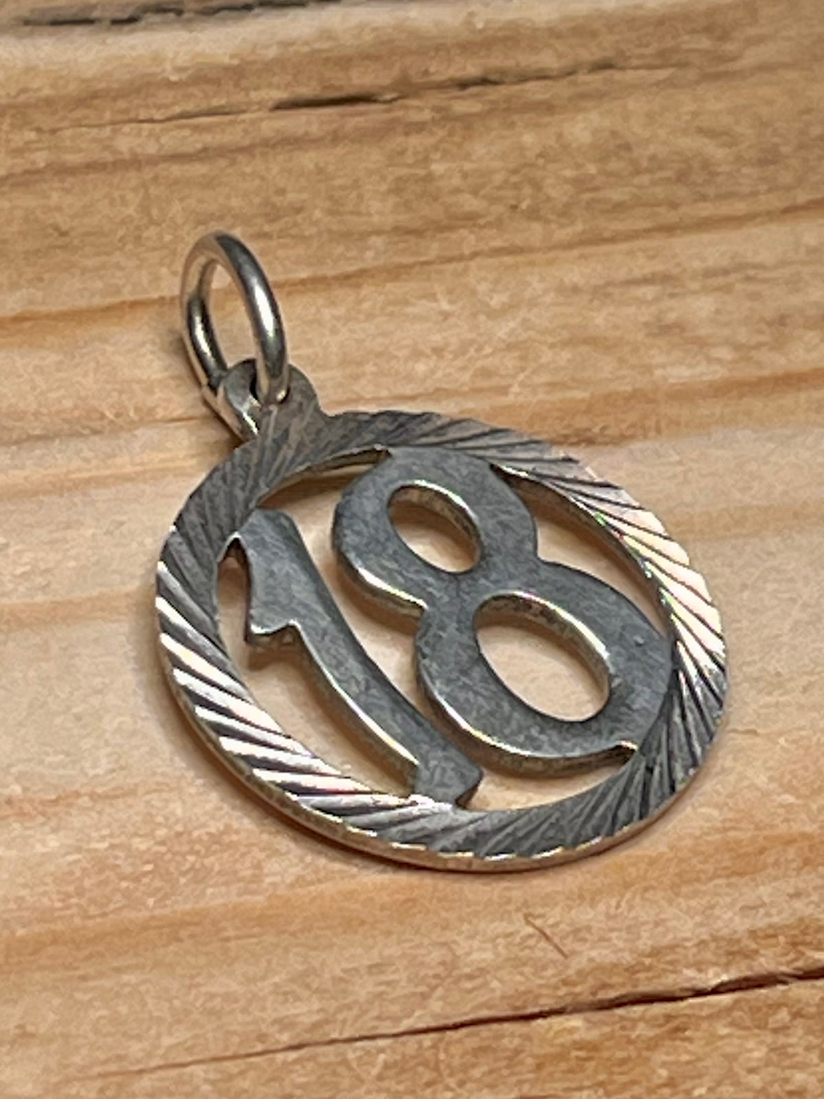 18 Textured Circle Sterling Silver Pendant