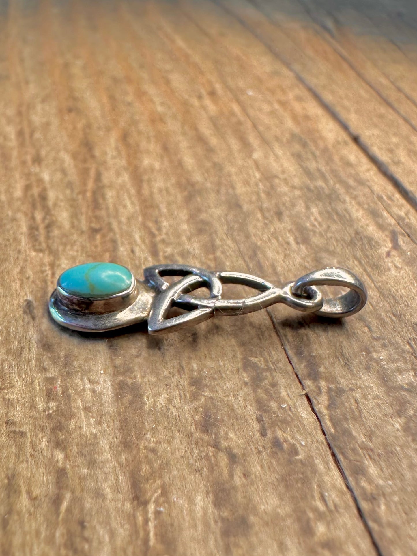 Turquoise Celtic 925 Sterling Silver Pendant