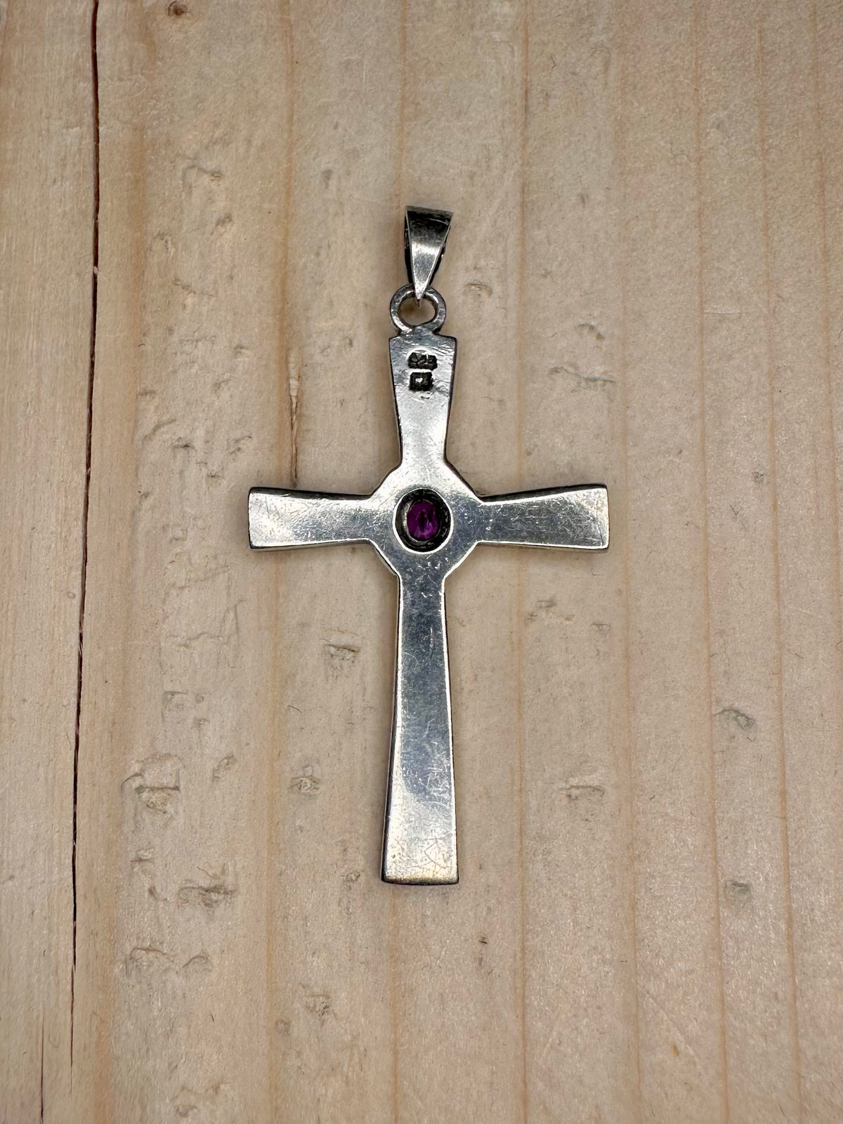 Amethyst Cross 925 Sterling Silver Pendant