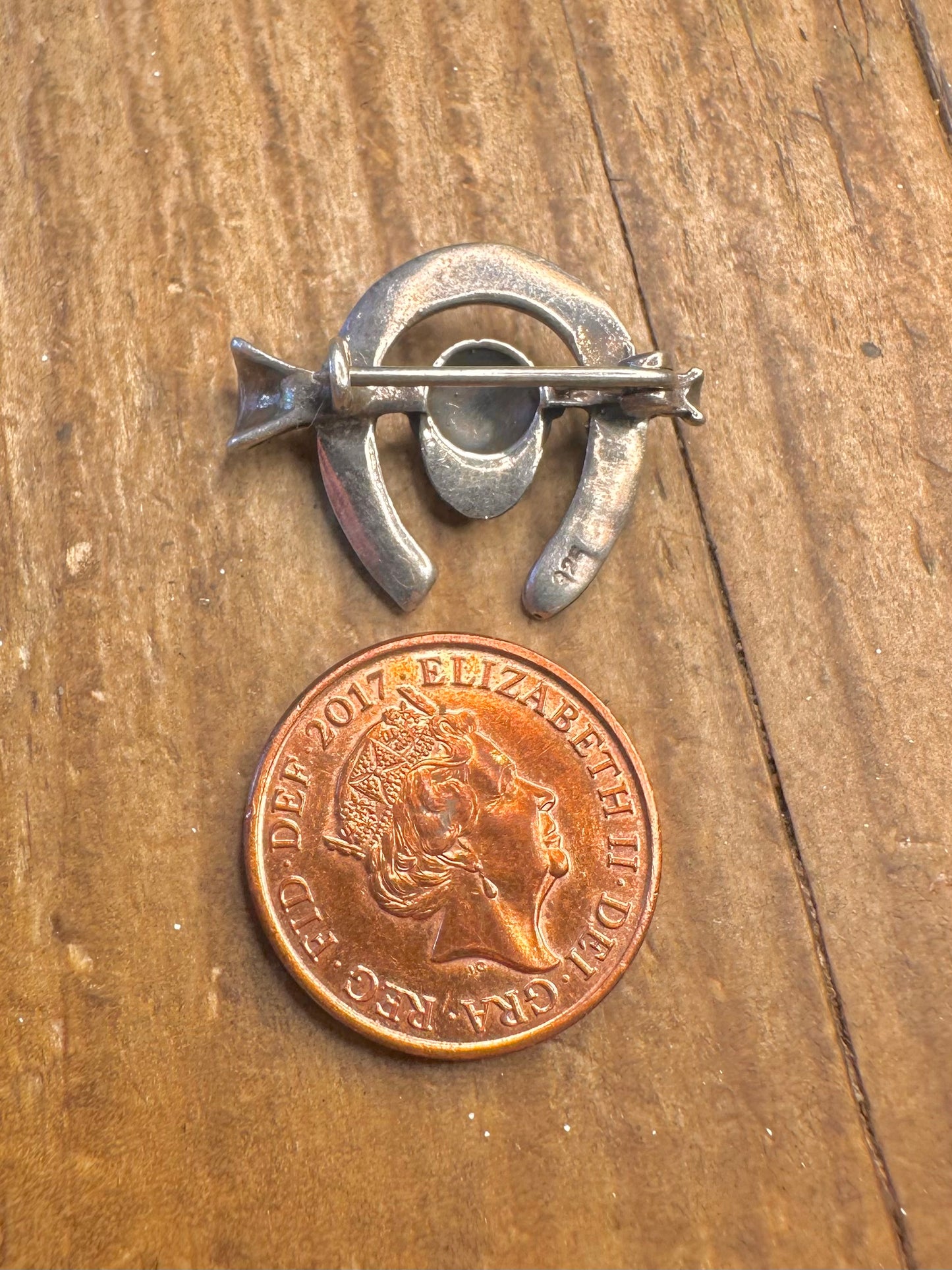 Hufeisenbrosche aus 925er Sterlingsilber