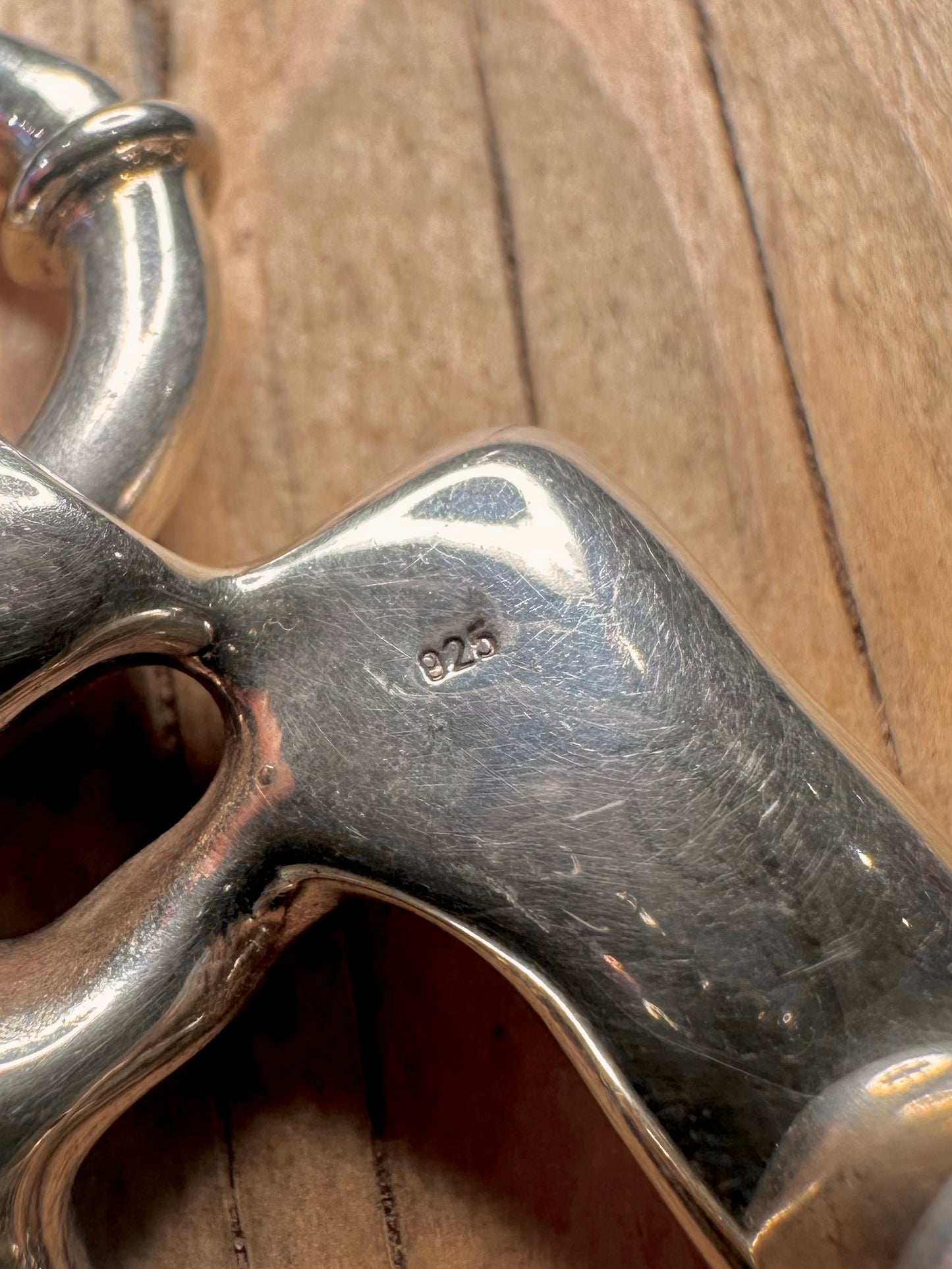 Modernist Chunky Curb Chain 925 Sterling Silver 8 Inch Bracelet