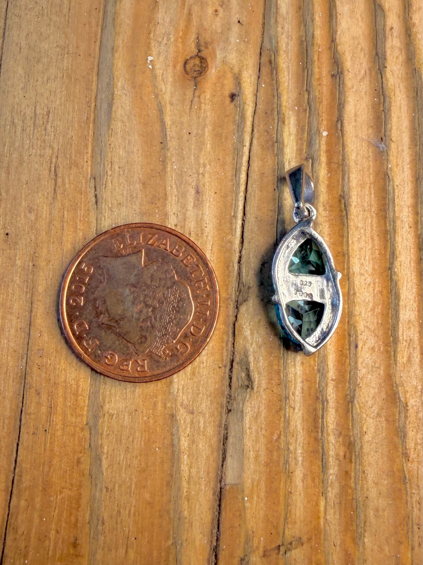 Abstract Blue CZ 925 Sterling Silver Pendant
