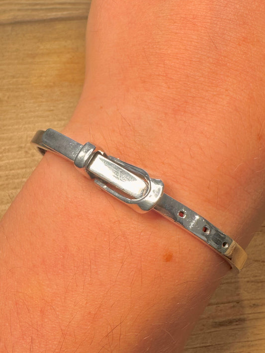 Vintage 1998 Buckle Clasp 925 Silver Bangle