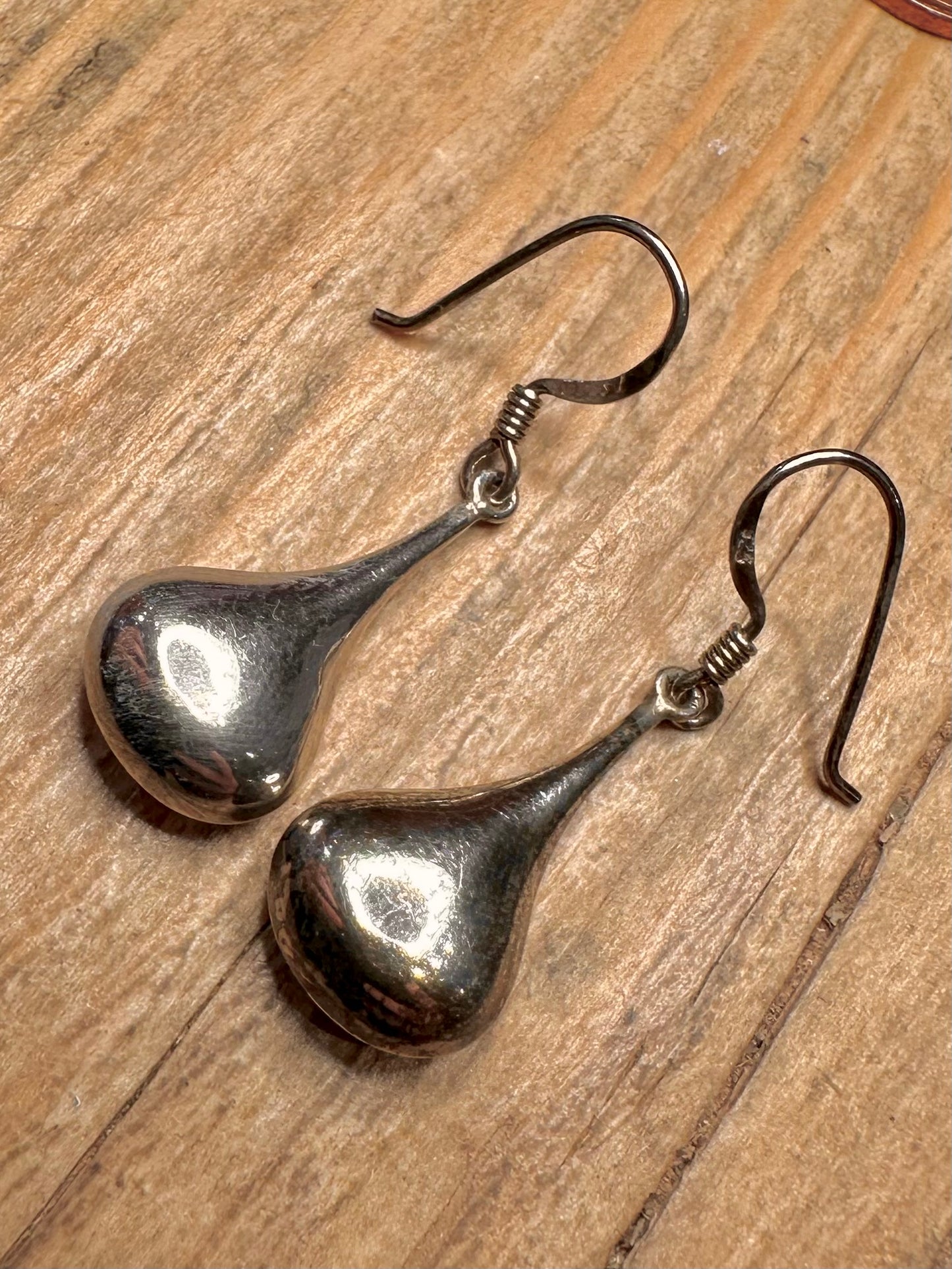 Vintage Teardrop 925 Sterling Silver Earrings