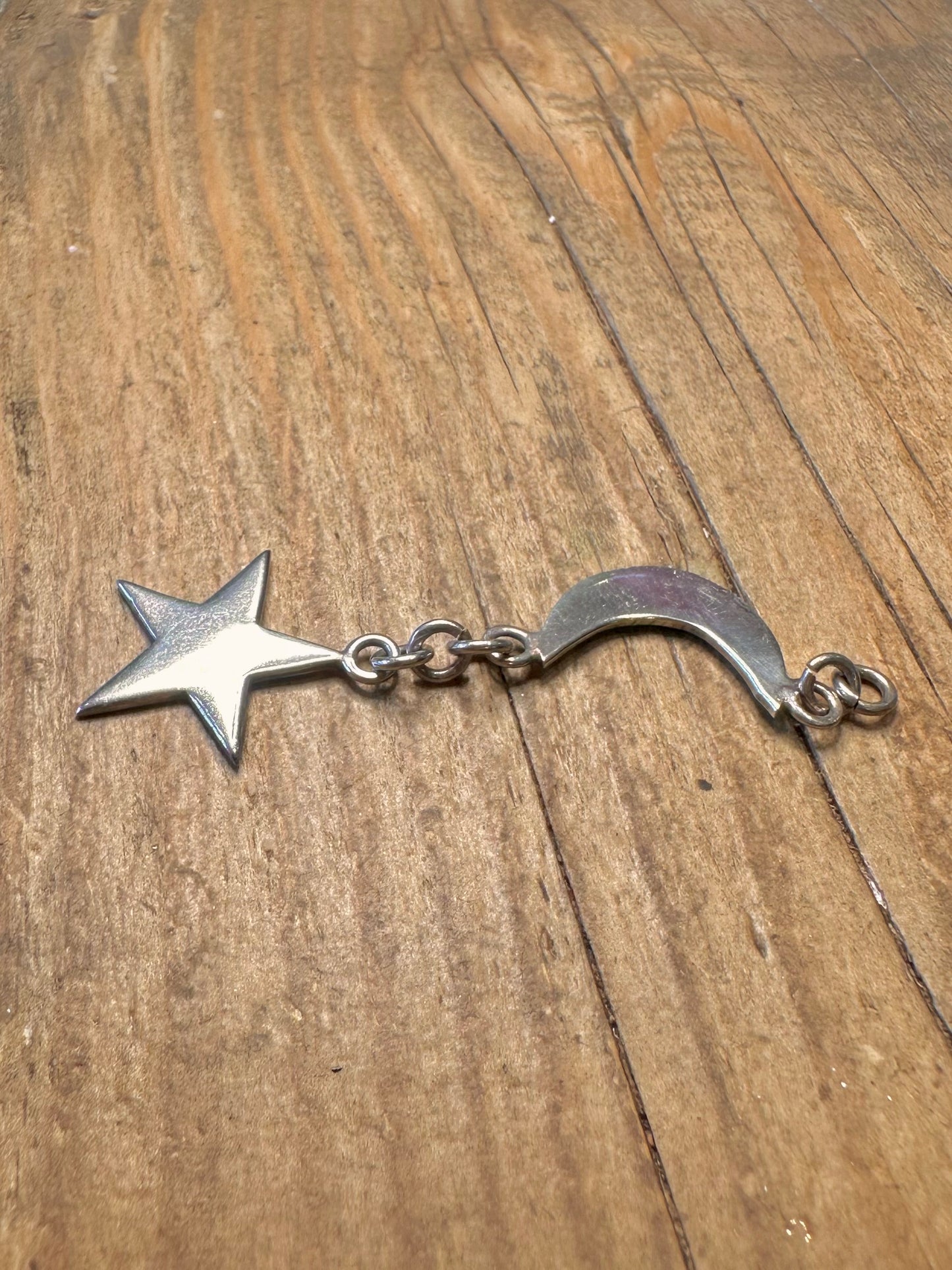 Stern- und Mond-Anhänger aus 925er Sterlingsilber