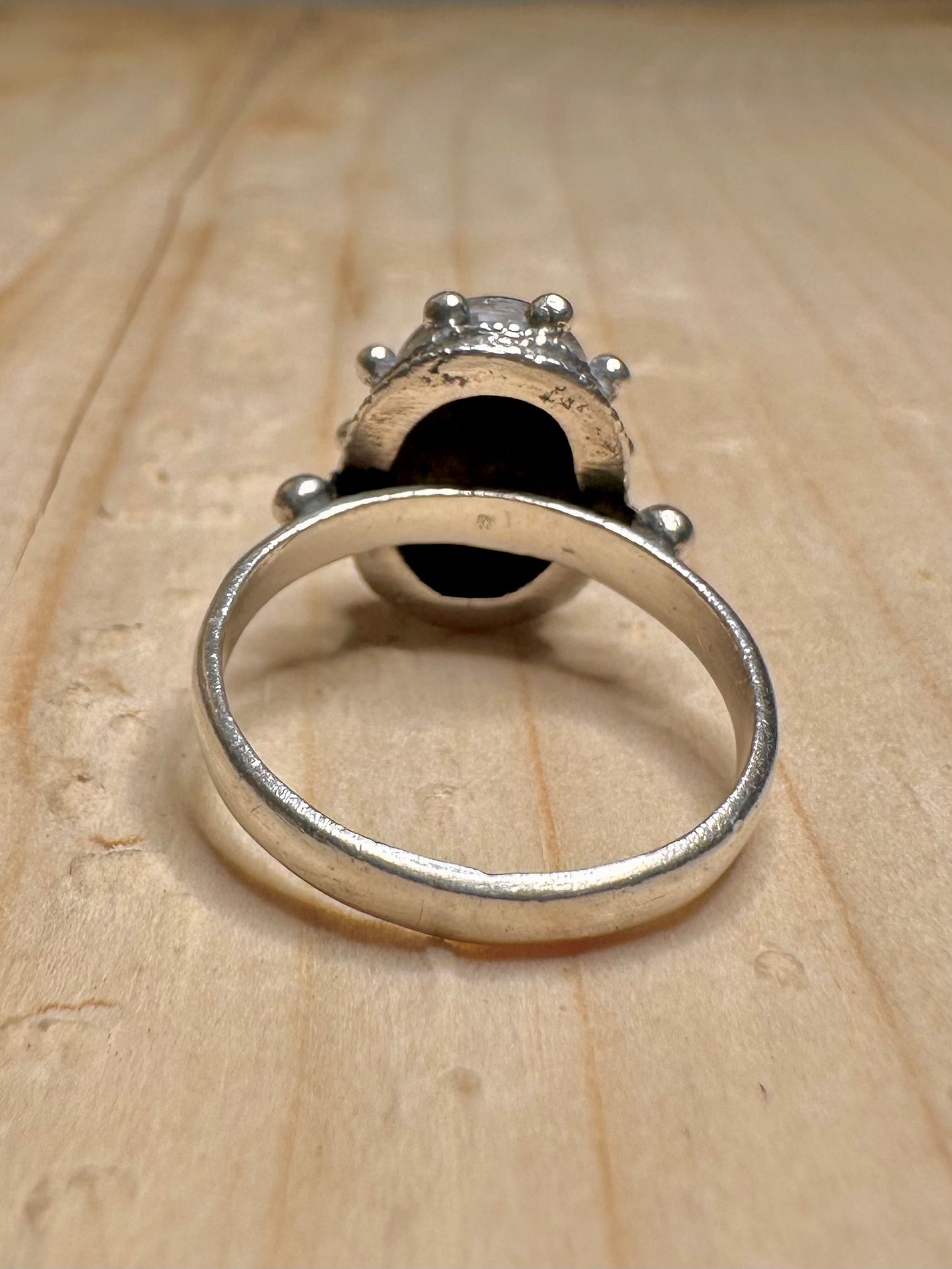 Black Onyx 925 Sterling Silver Size N Ring