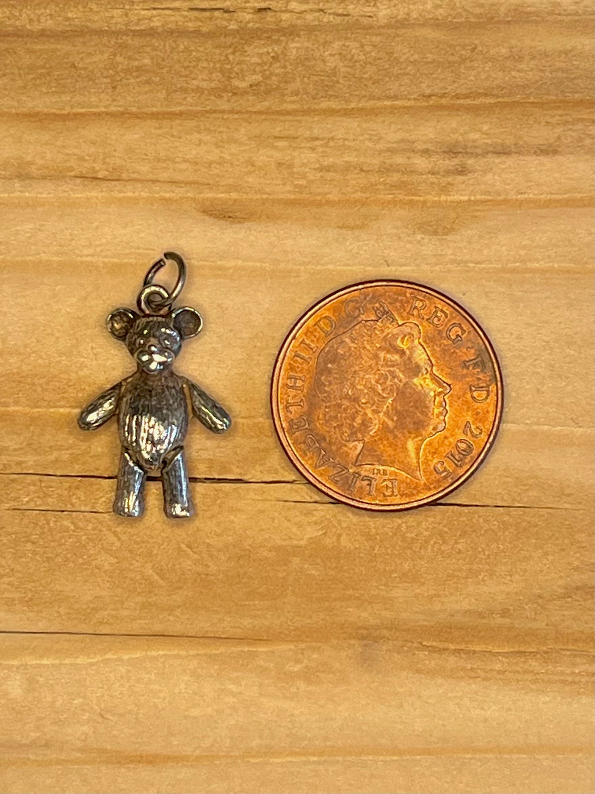 Small Teddy Bear Articulated 925 Sterling Silver Pendant