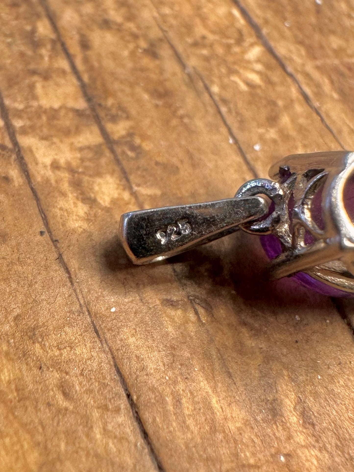Amethyst Oval 925 Sterling Silver Pendant
