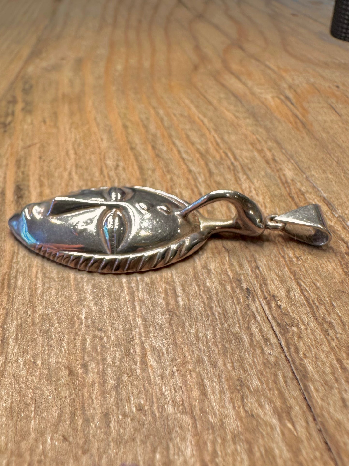 Anhänger Vintage Afrikanische Maske aus 925 Sterling Silber
