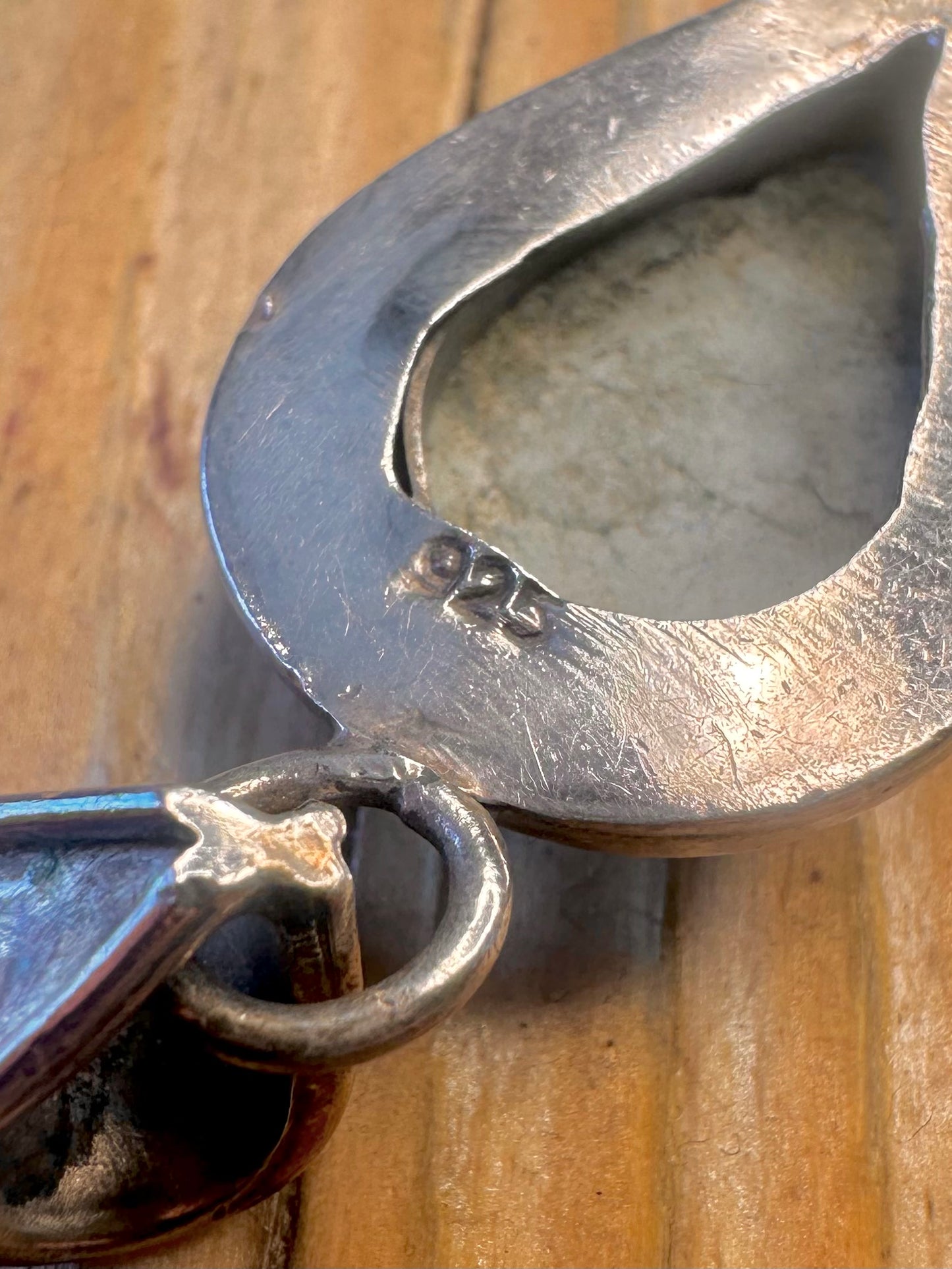 White and Black Agate 925 Sterling Silver Pendant