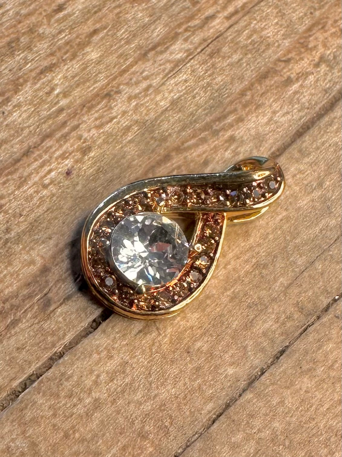 Modern Infinity White CZ Gold on 925 Sterling Silver Pendant