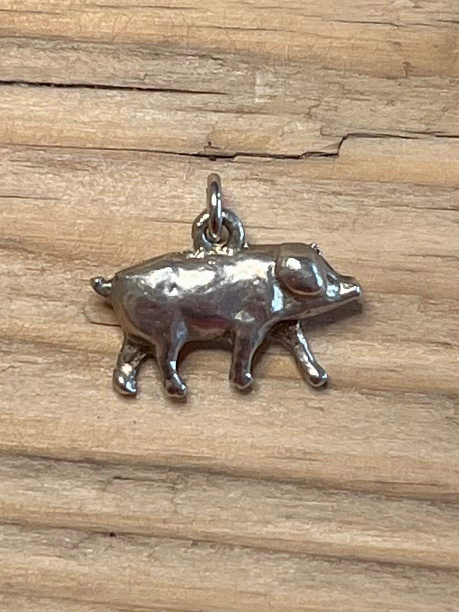 Small Pig 925 Sterling Silver Pendant