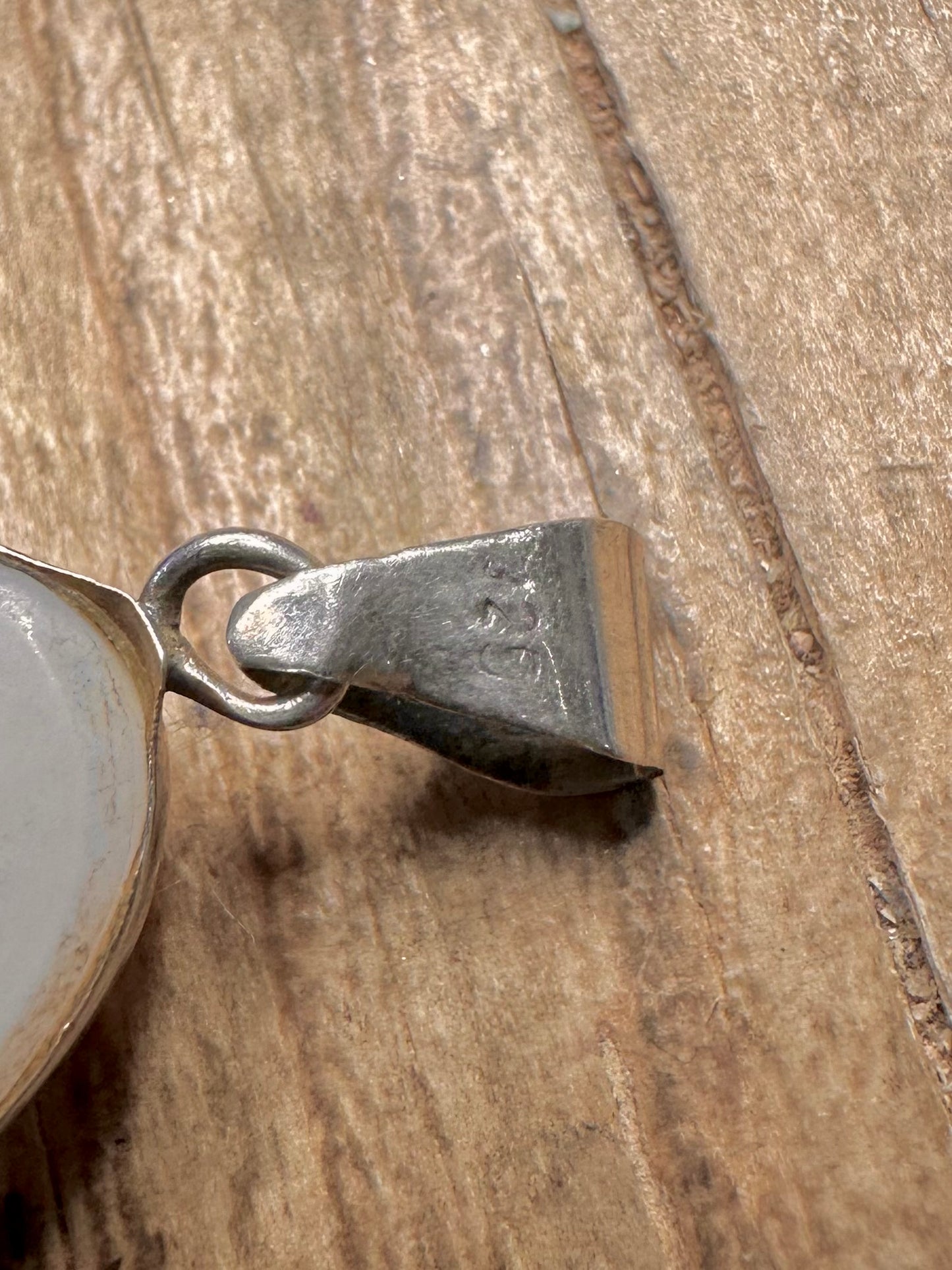 Vintage Native American Mother of Pearl Coral and Turquoise Floral 925 Sterling Silver Pendant