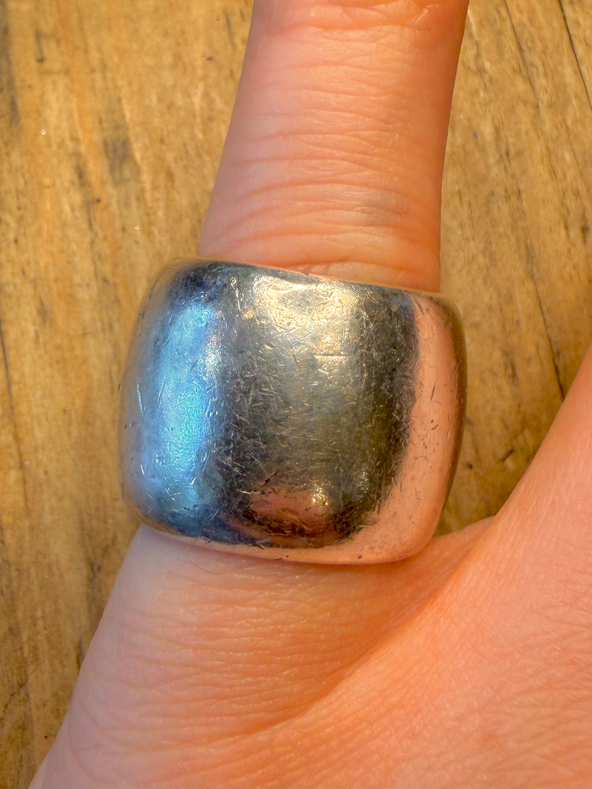 Chunky Heavy Band 925 Sterling Silver Size N Ring