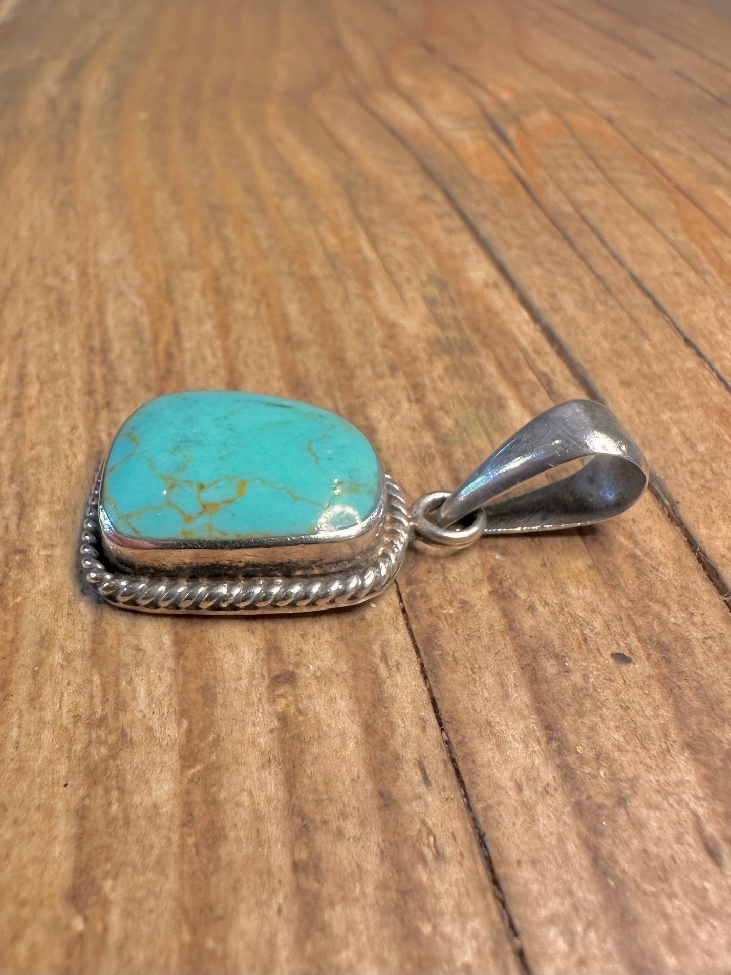 Türkise Seilumrandung Mexiko 925 Sterlingsilber Anhänger