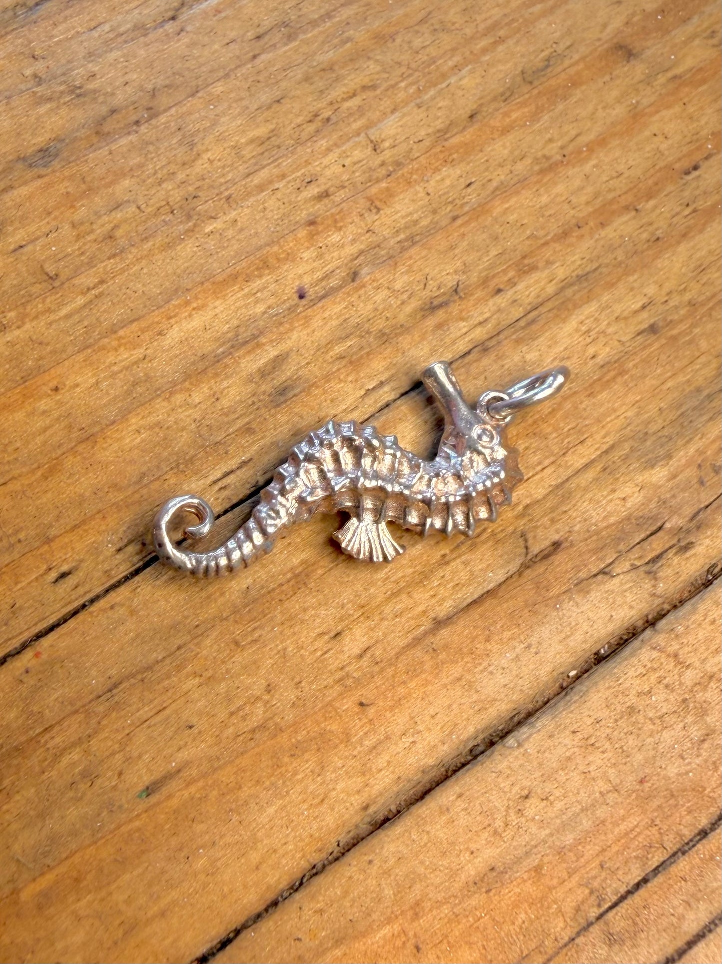 Seahorse Textured 925 Sterling Silver Pendant