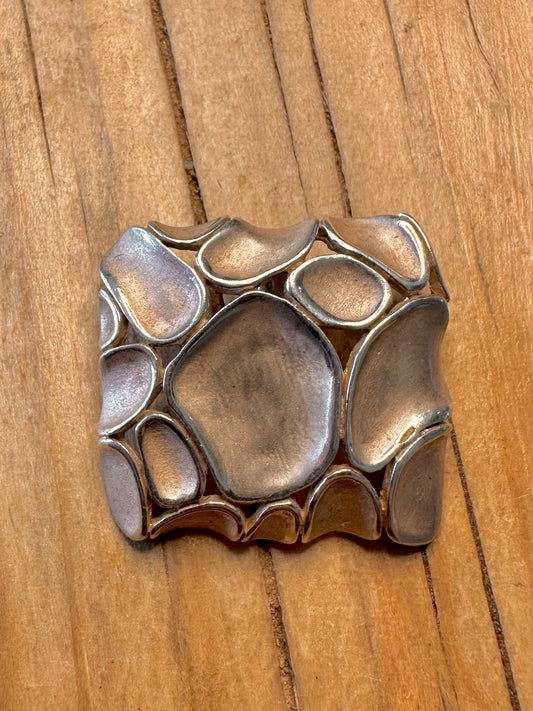 Abstract Modernist Rectangle 925 Sterling Silver Pendant