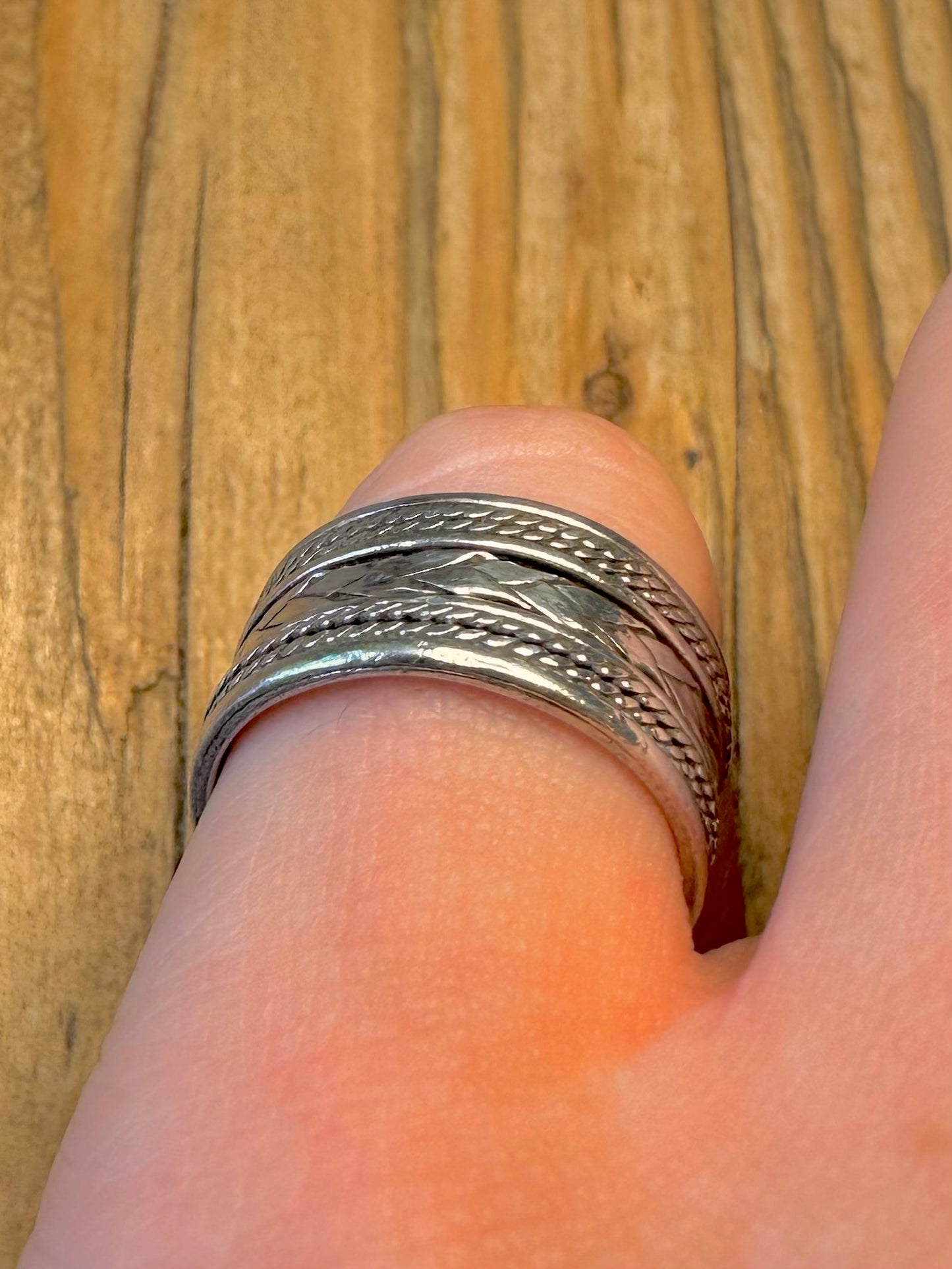 Chunky Woven Braided Band 925 Sterling Silver Size P Ring