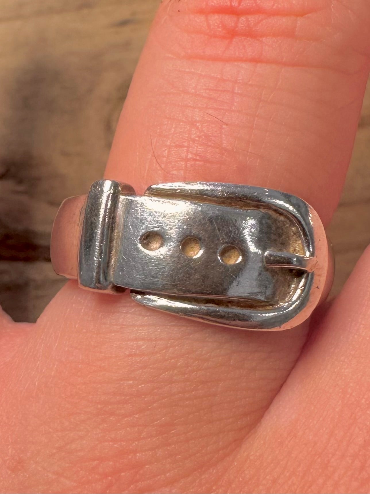 Vintage Buckle 925 Silver Size S1/2 Ring