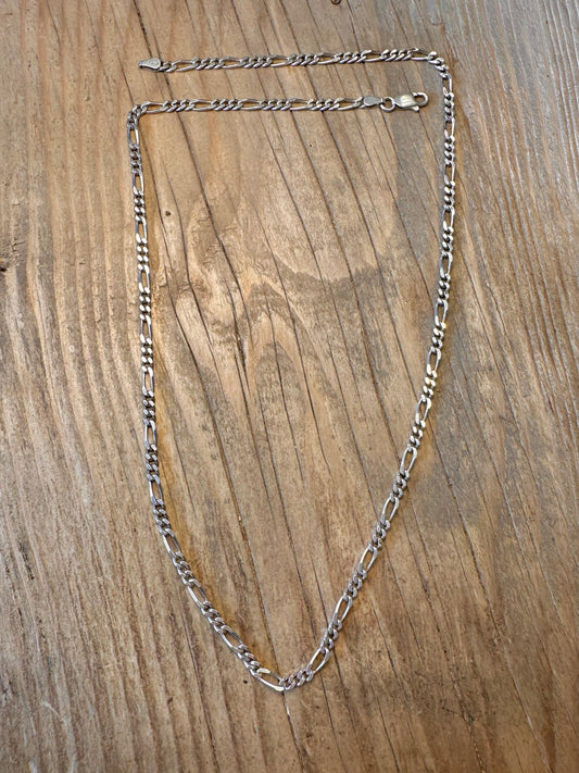 Figaro Chain Maker MB Sheffield 925 Sterling Silver 22 inch Necklace