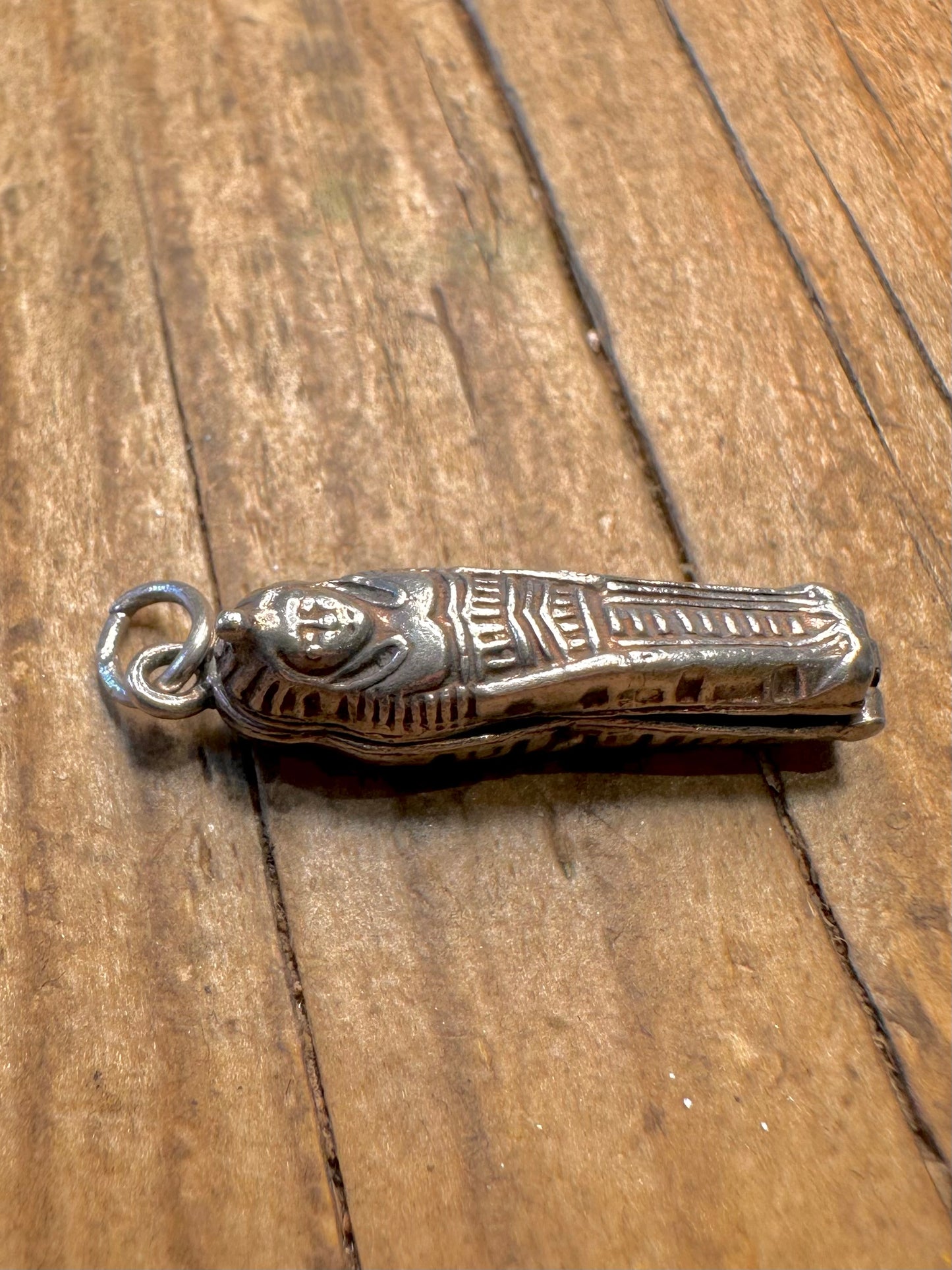 Egyptian Revival Hinged Sarcophagus 925 Sterling Silver
