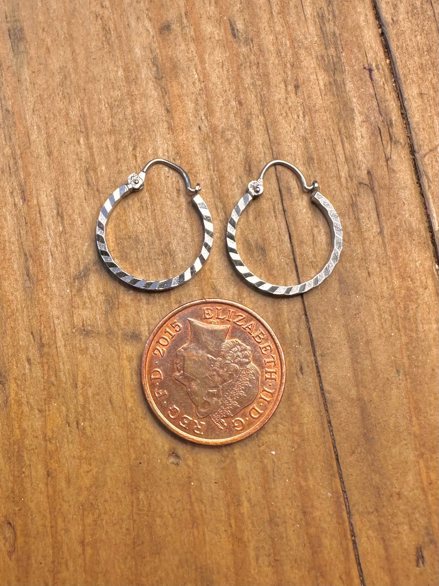 Diamond Cut Hoops 925 Sterling Silver Earrings